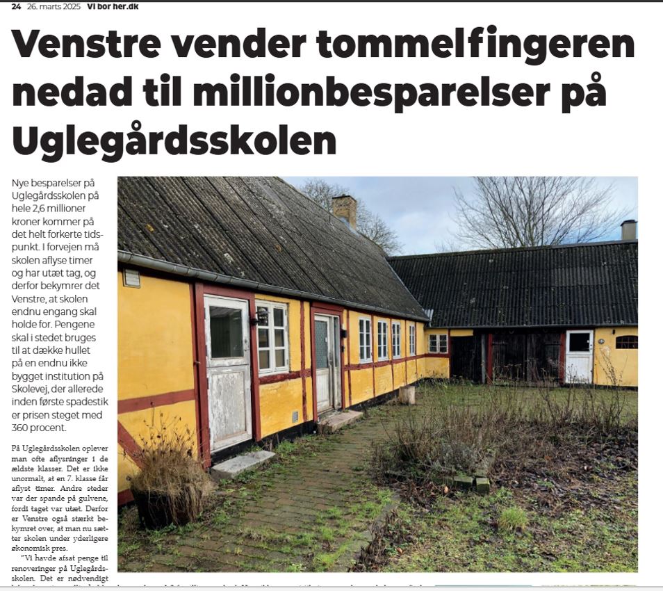 Nej Til Besparelser På Uglegårdsskolen