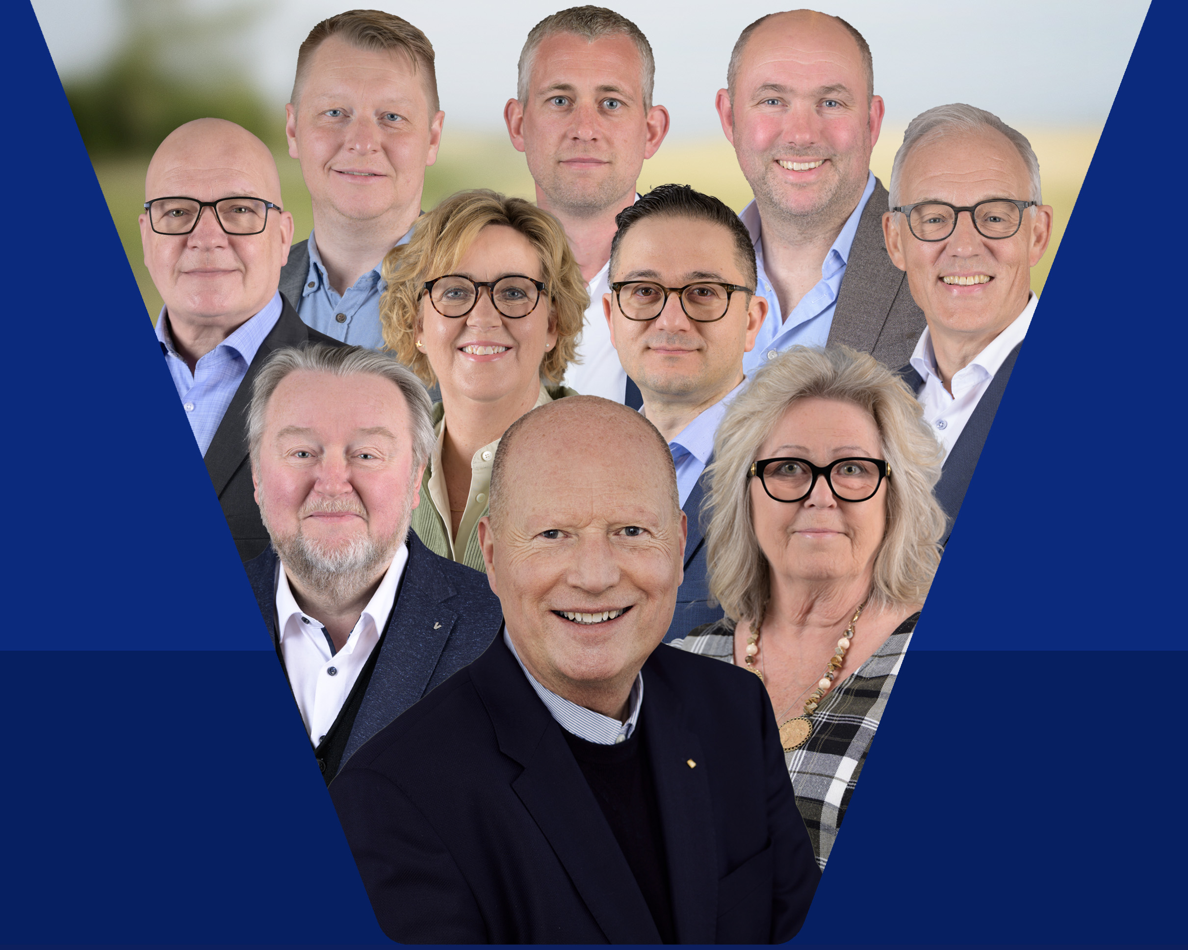 Venstre solrød gruppebillede