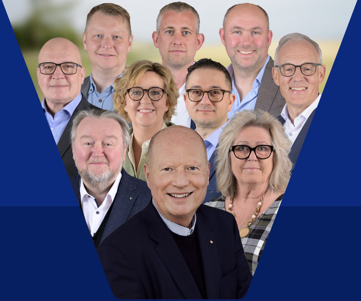 Venstre solrød gruppebillede